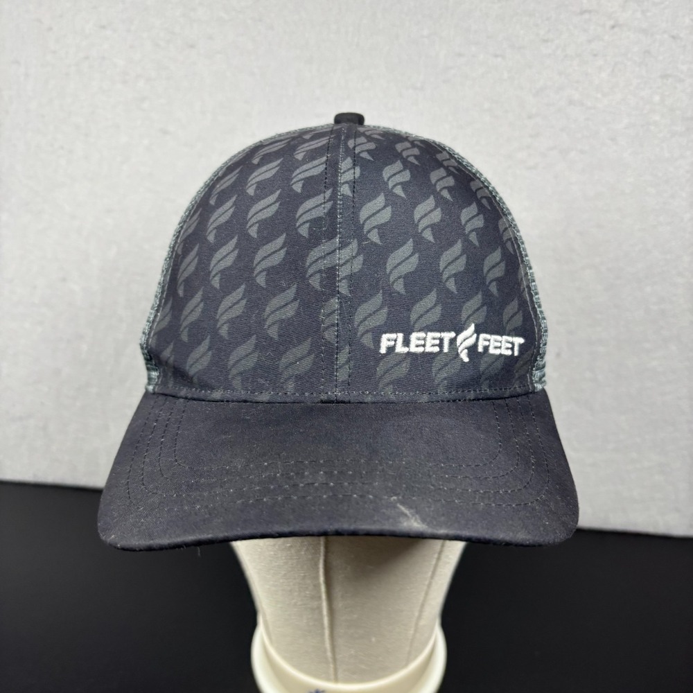 Sprints Fleet Feet Running Hat Gray Black Trucker‎ Cap Snapback Unisex Adult